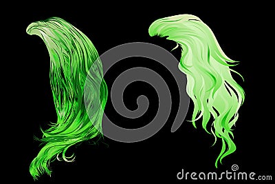 Green hairstyle on black background Stock Photo
