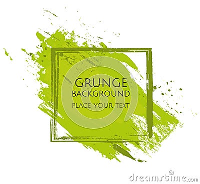 Green hand paint artistic dry brush stroke Grunge Vector Illustration Vector Illustration