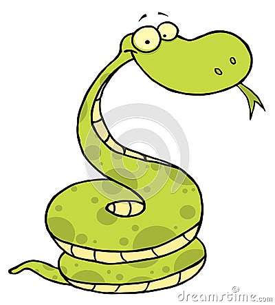 Green happy viper Vector Illustration