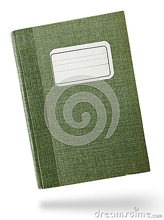 Green hardcover notebook Stock Photo