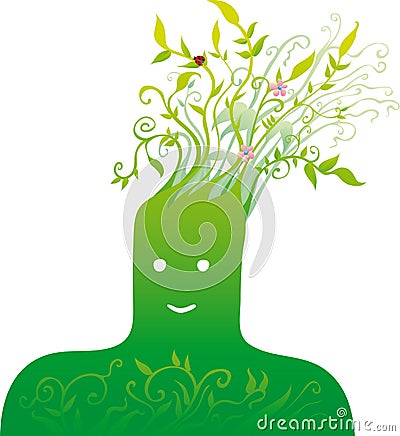 Green head Vector Illustration