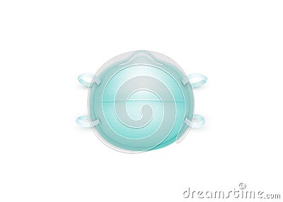 Green Health Care Particular Respirator N95 Mask. Realistic Vector Illustration Isolated on White Stock Photo