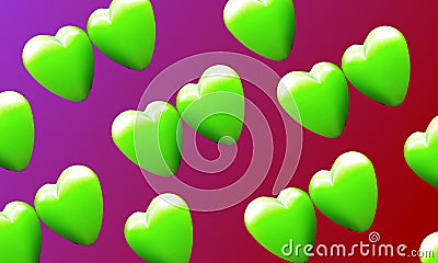 Green heart with colorfull background Vector Illustration