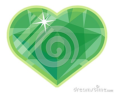 green heart gemstone luxury Vector Illustration