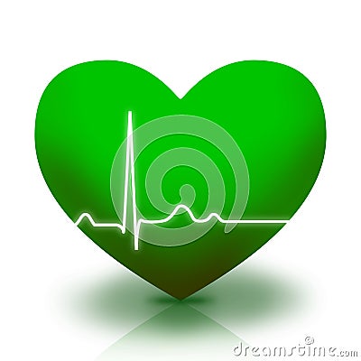 Green heart symbol Stock Photo