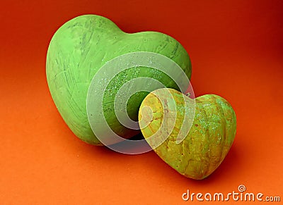 Green hearts Stock Photo