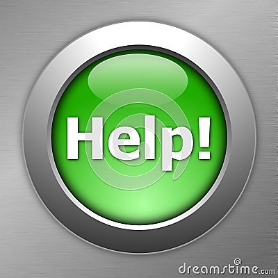 Green help button Stock Photo