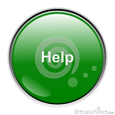 Green help button Stock Photo