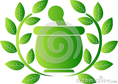 Green herbal logo Vector Illustration