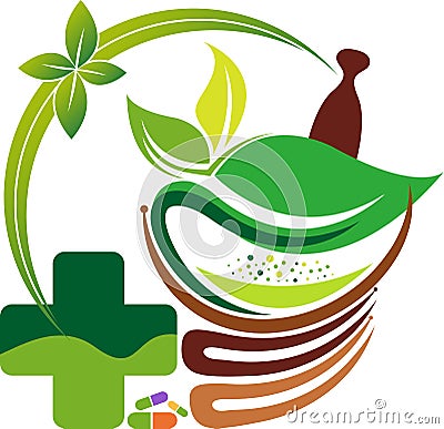 Green herbal logo Vector Illustration