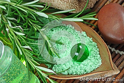 Green herbal spa Stock Photo