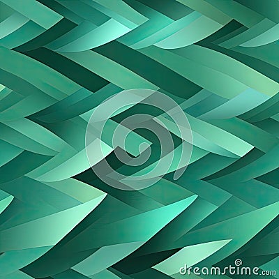 Green herringbone abstract background with thin flat shapes (tiled) Stock Photo