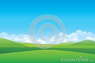 Green hill landscape Vector Illustration