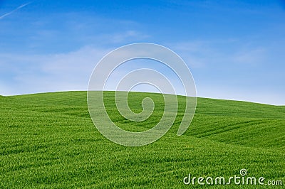 Green hills and blue sky Stock Photo