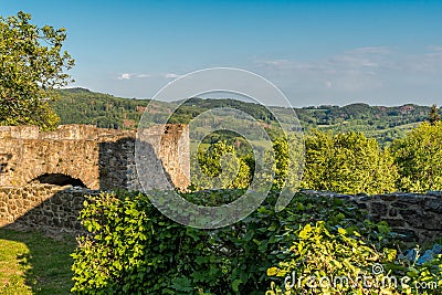 Green Hilly Landscape in the Odenwald Stock Photo