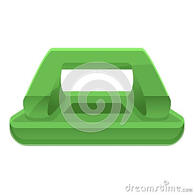 Green hole puncher icon, cartoon style Vector Illustration