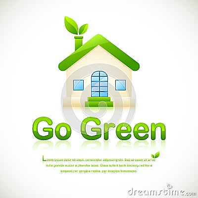 Green Home Vector Illustration