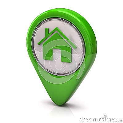 Green home icon Stock Photo