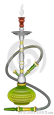 Green hookah Vector Illustration