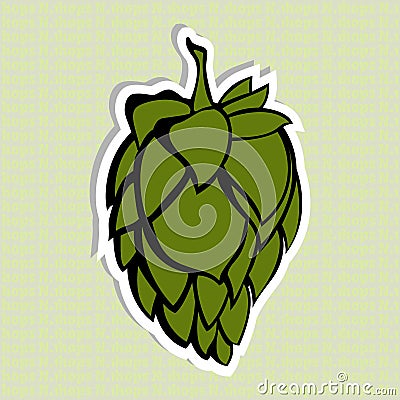 Green Hop Flower Vector Illustration