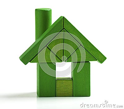 Green house, energy efficiency home save heat and ecology Toy Stock Photo