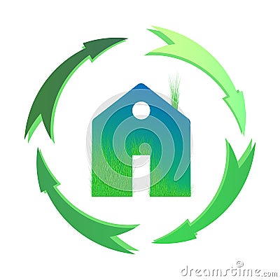 Green house , home icon , bio ecology , isolated Vector Illustration