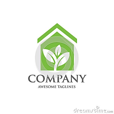 Green house logo Vector Illustration