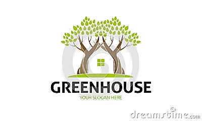 Green House Logo Vector Illustration