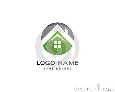 Green house logo vector Vector Illustration