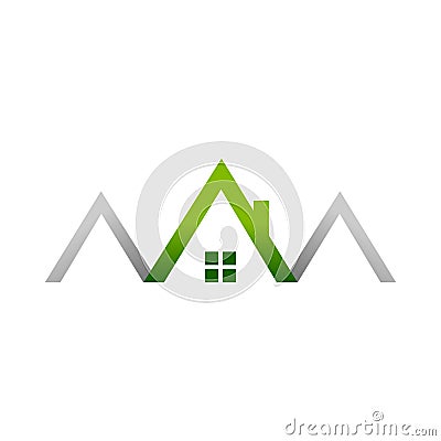 Green House Realty House Logo Symbol Design Vector Illustration