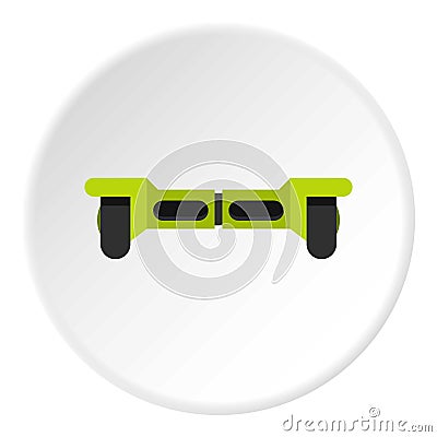 Green hoverboard icon circle Vector Illustration