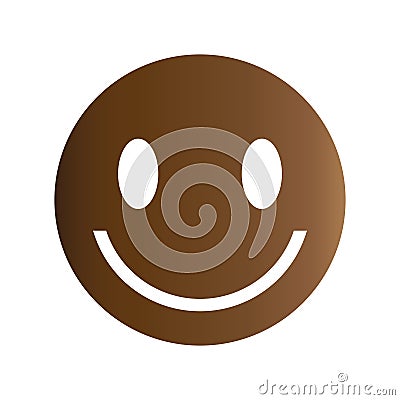 Most popular social media smile icon illustrated with brown color. Stock Photo