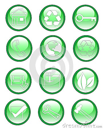 Green icons Vector Illustration