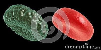 Green illness and red blood cell Stock Photo