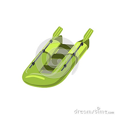 Green Inflatable Raft Type Of Boat Icon Vector Illustration