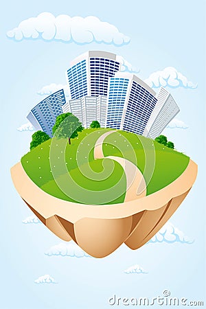 Green Island Vector Illustration