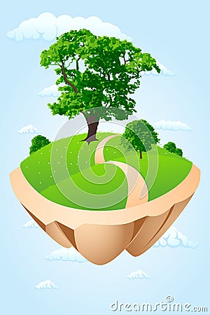 Green Island Vector Illustration