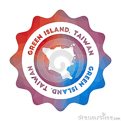 Green Island, Taiwan low poly logo. Vector Illustration