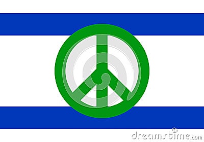 Green Israeli peace symbol - stay with Israel. Israel vector flag. Concept of Israeli and Hamas military crisis Vector Illustration