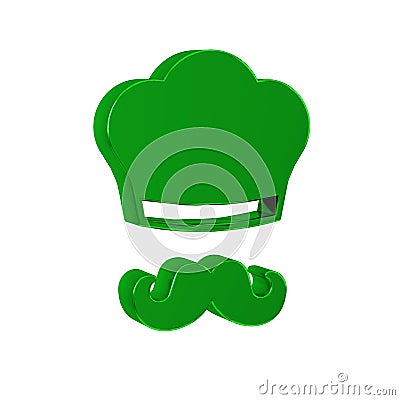 Green Italian cook icon isolated on transparent background. Stock Photo