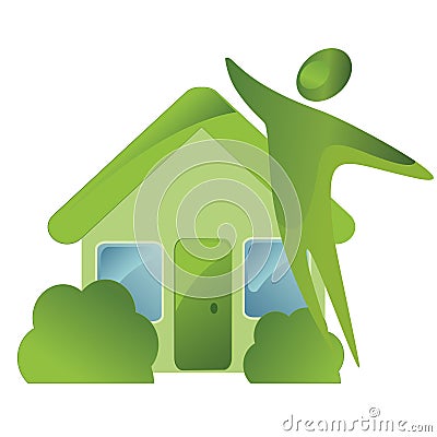 Green items - Ecology Icons to symbolize the nature, the ecology and energy Vector Illustration