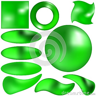 Green-Jade Buttons Vector Illustration