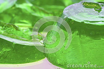 Green jello dessert Stock Photo