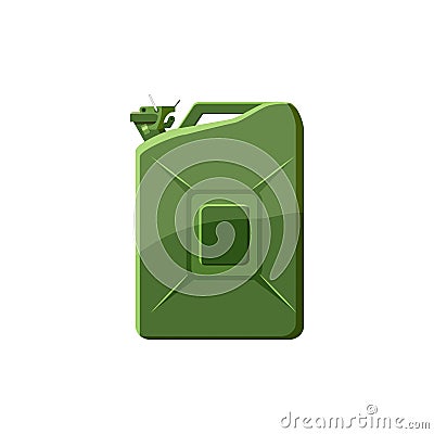 Green jerrycan icon in cartoon style Vector Illustration