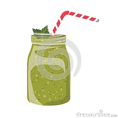 Green juice smoothie Vector Illustration