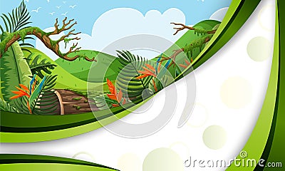 A green jungle template Vector Illustration