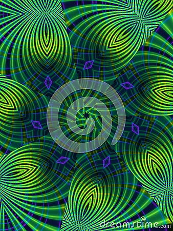 Green Kaleidoscope Pattern Stock Photo