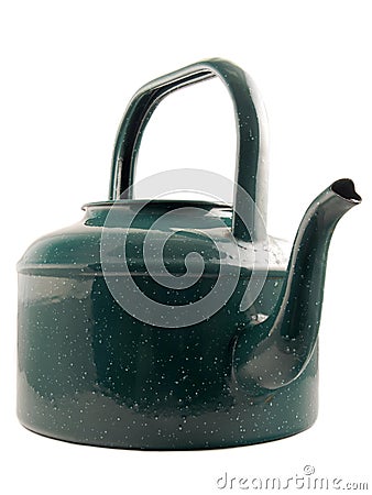 Green kettle Stock Photo