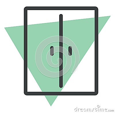 Green kitchen cupboard, icon Vector Illustration