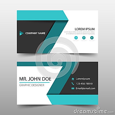 Green label corporate business card, name card template , horizontal simple clean layout design template , Business banner templat Vector Illustration